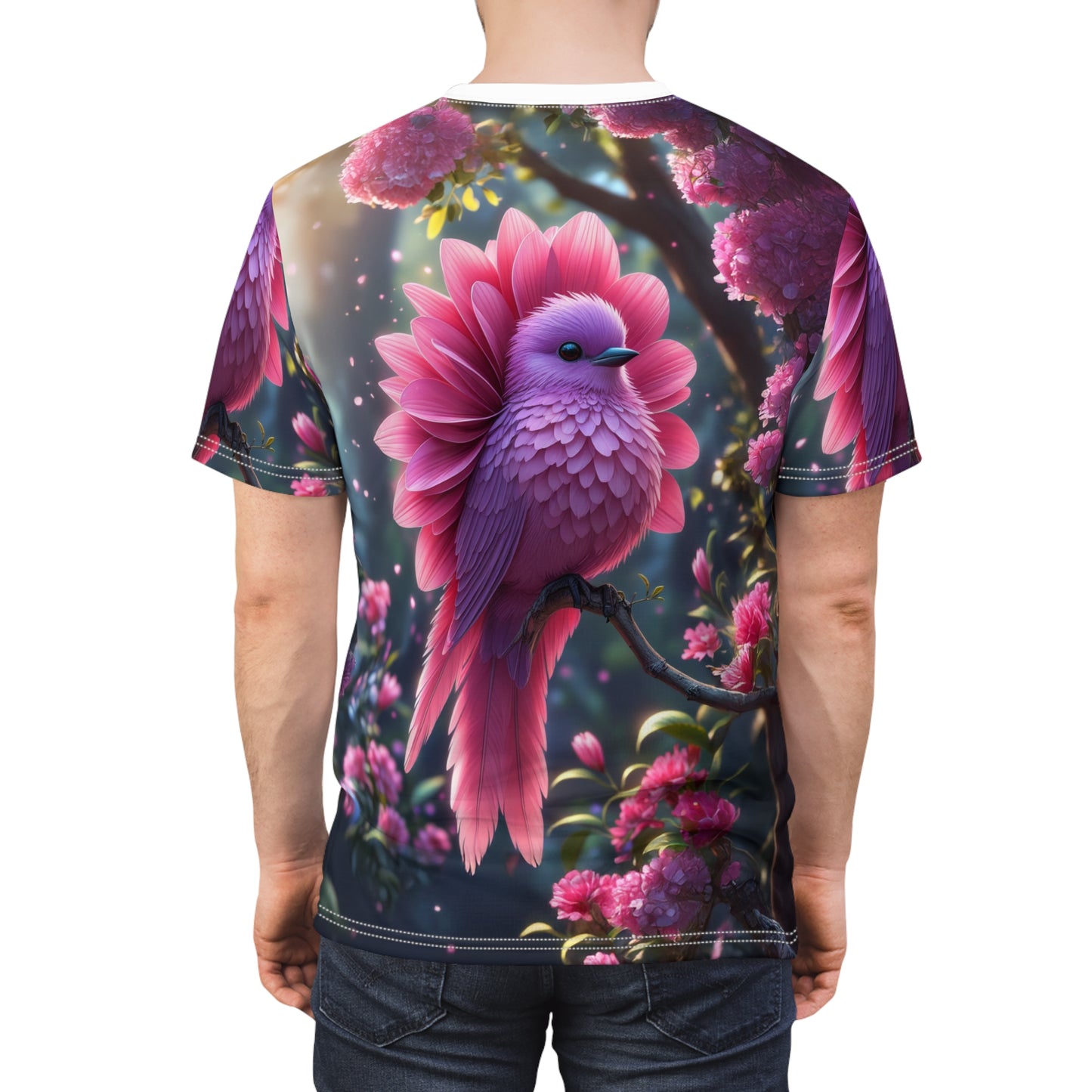 Enchanted Blossom Bird – Fantasy T-Shirt