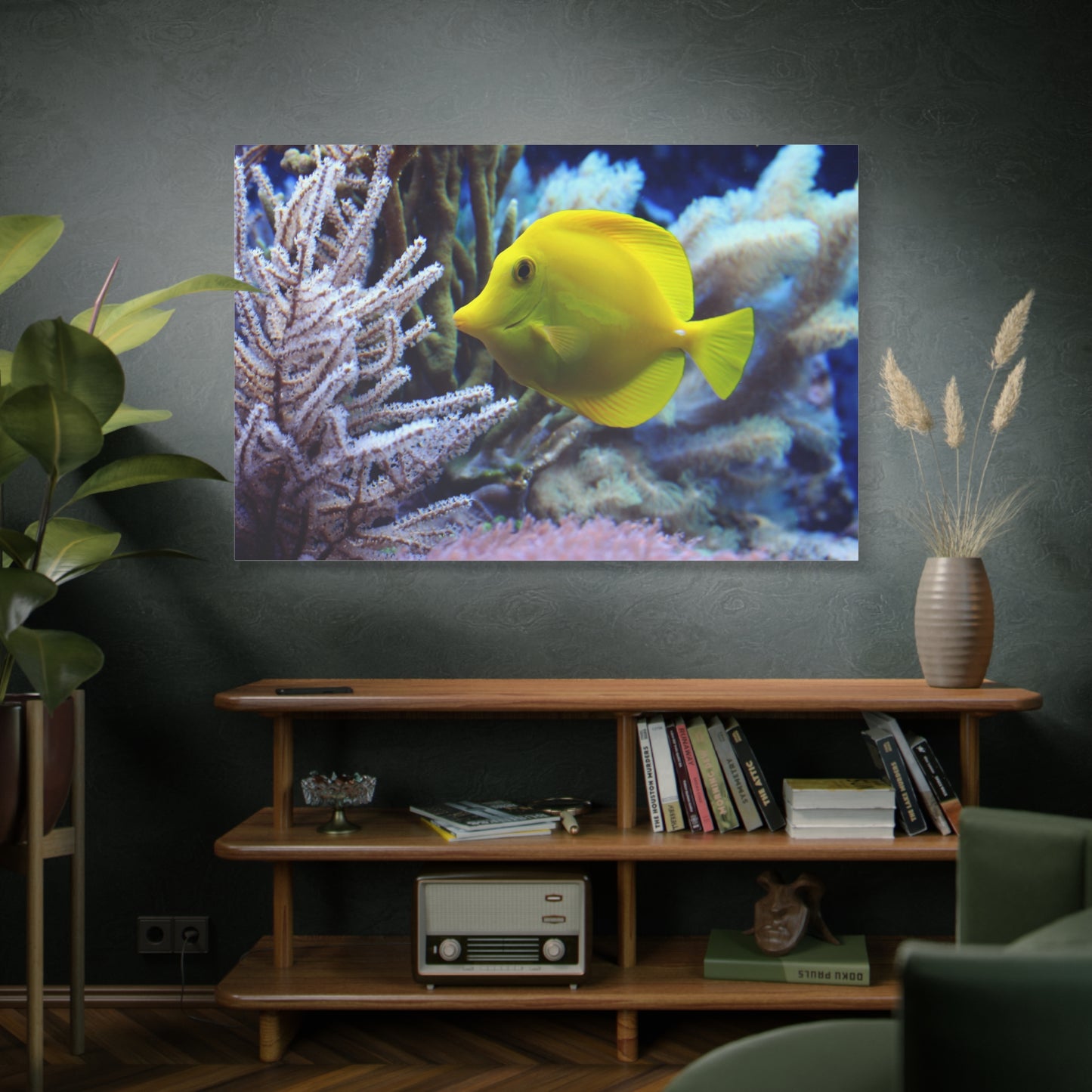 Doctor Fish Coral Reef Canvas Wall Art – Vibrant Underwater Scene