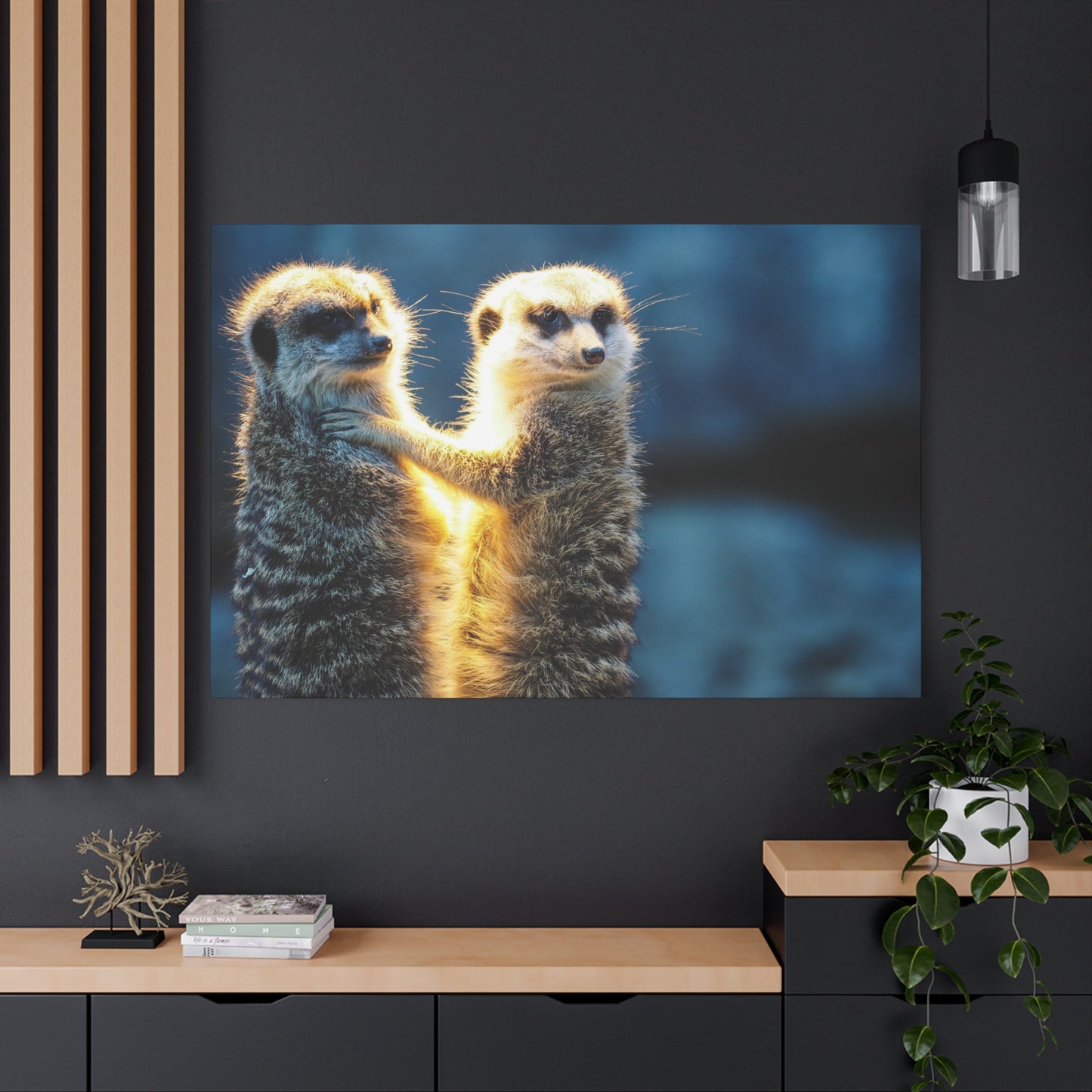 Curious Meerkat Canvas Wall Art – Adorable Wildlife Decor