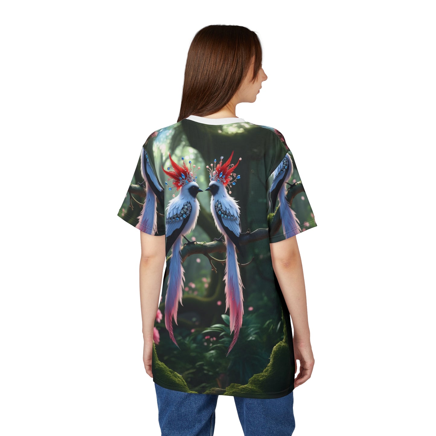 Enchanted Royal Birds – Jewel Crowned Fantasy T-Shirt