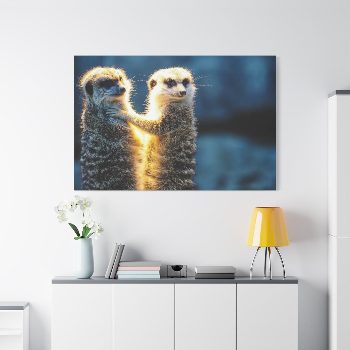 Curious Meerkat Canvas Wall Art – Adorable Wildlife Decor