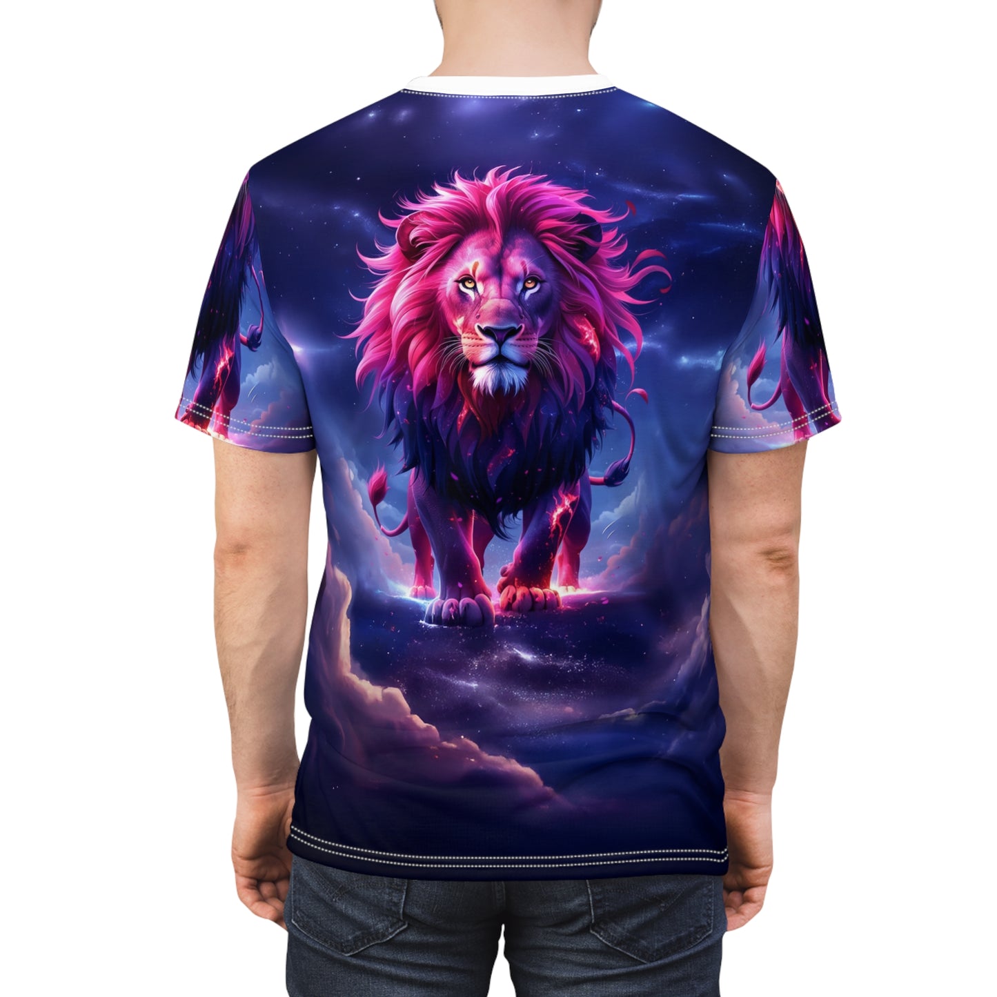 🔥 Cosmic Inferno Lion – Galactic Power T-Shirt