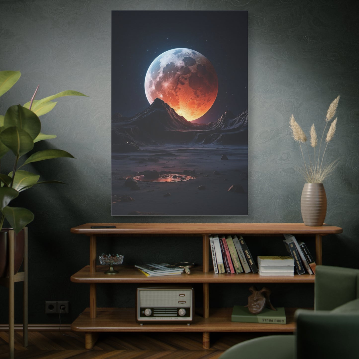 Blood Moon Over the Ocean