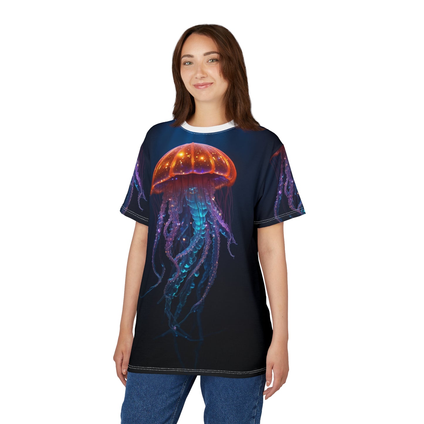 Cosmic Jellyfish – Bioluminescent Ocean T-Shirt