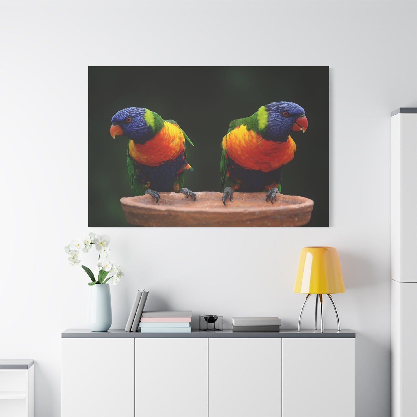 Rainbow Lorikeets Canvas Art – A Splash of Vibrant Beauty