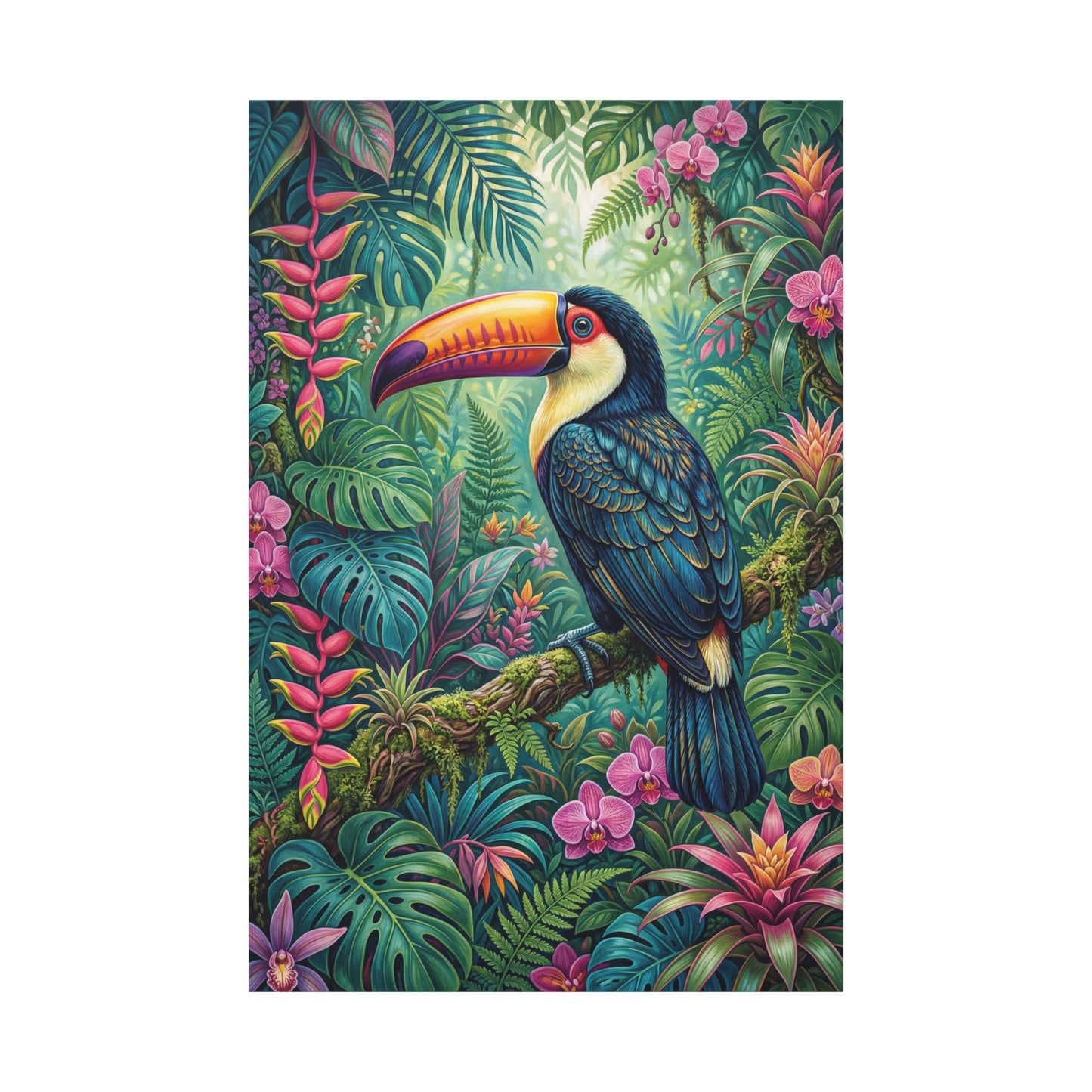 Tropical Majesty – Vibrant Toucan in Jungle Canvas Wall Art