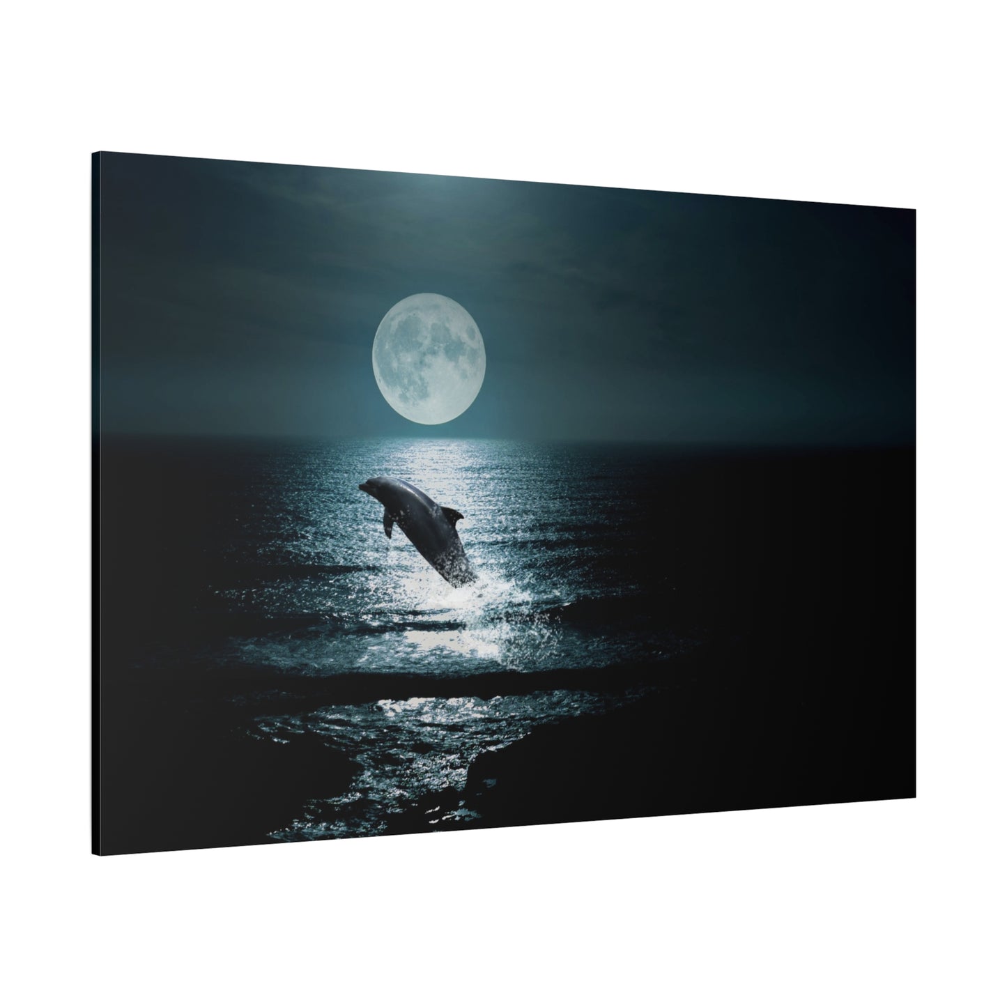 Moonlit Serenity – Dreamy Dolphin Seascape at Night