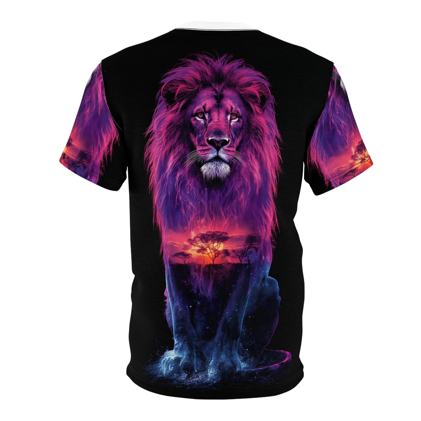 🌅 Sunset Majesty Lion – Galactic Horizon T-Shirt