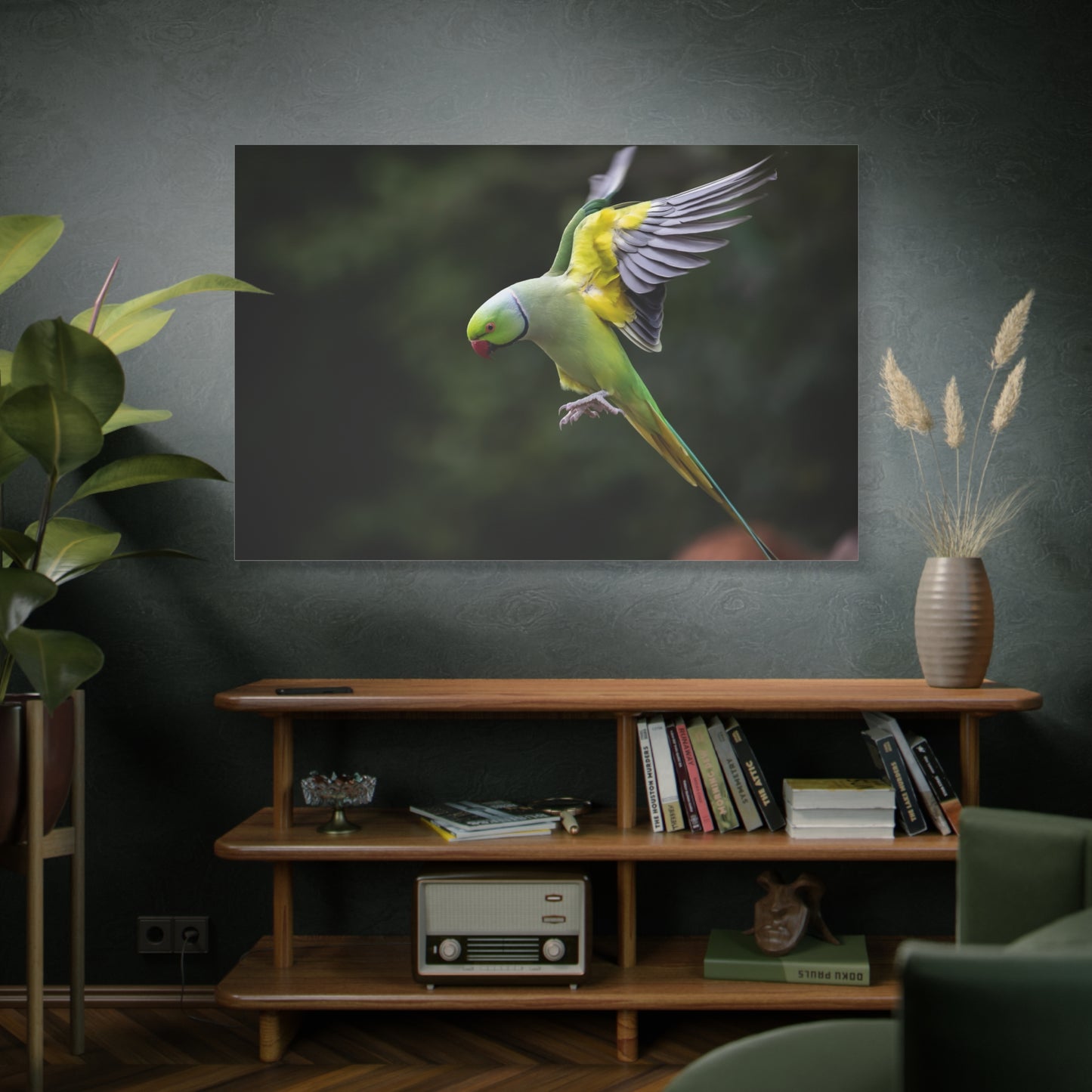 Vibrant Parakeet Canvas Wall Art – Wildlife Decor for Any Space