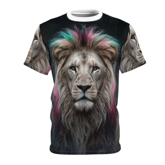 🎨 Neon Mane Lion – Vibrant Majesty T-Shirt