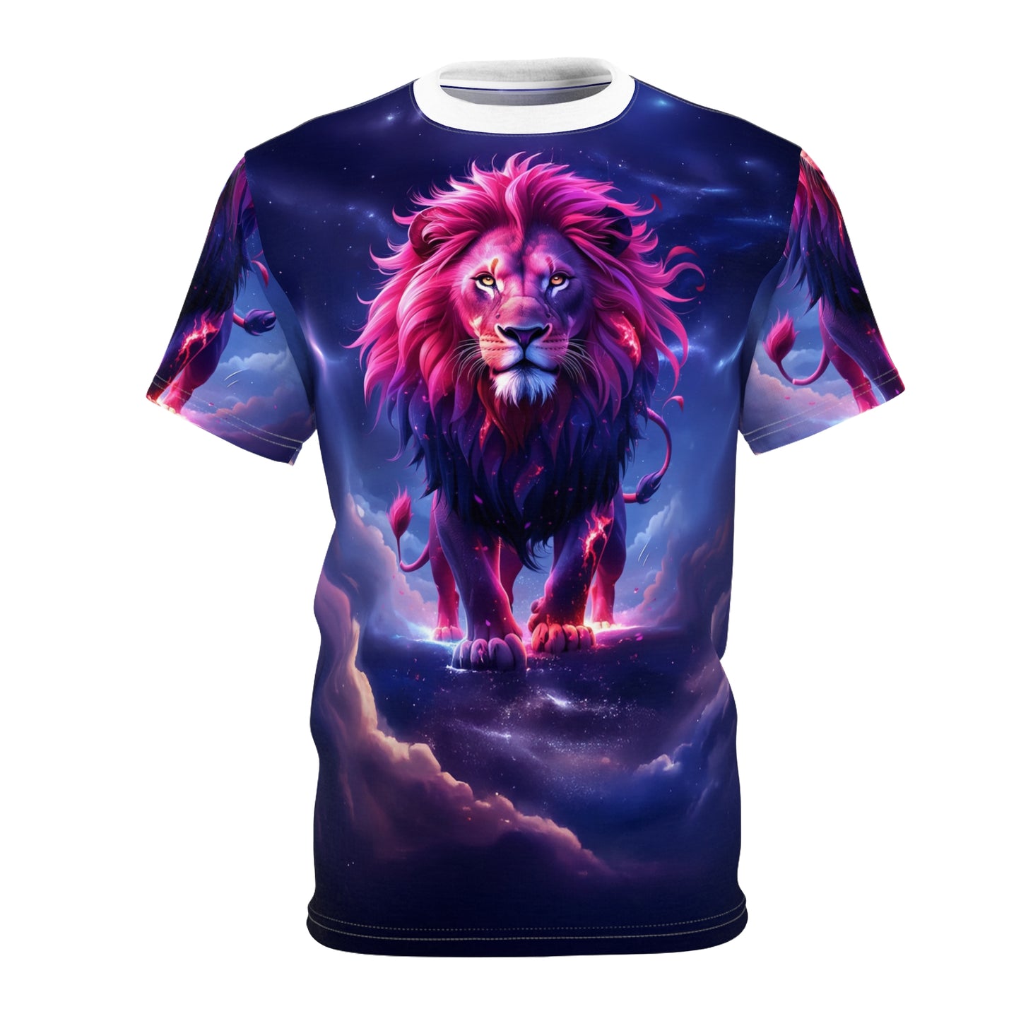 🔥 Cosmic Inferno Lion – Galactic Power T-Shirt