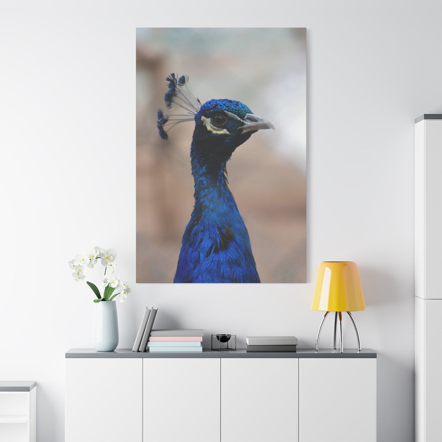 Elegant Peacock Canvas Wall Art – Vibrant Feather Detail for Luxurious Décor