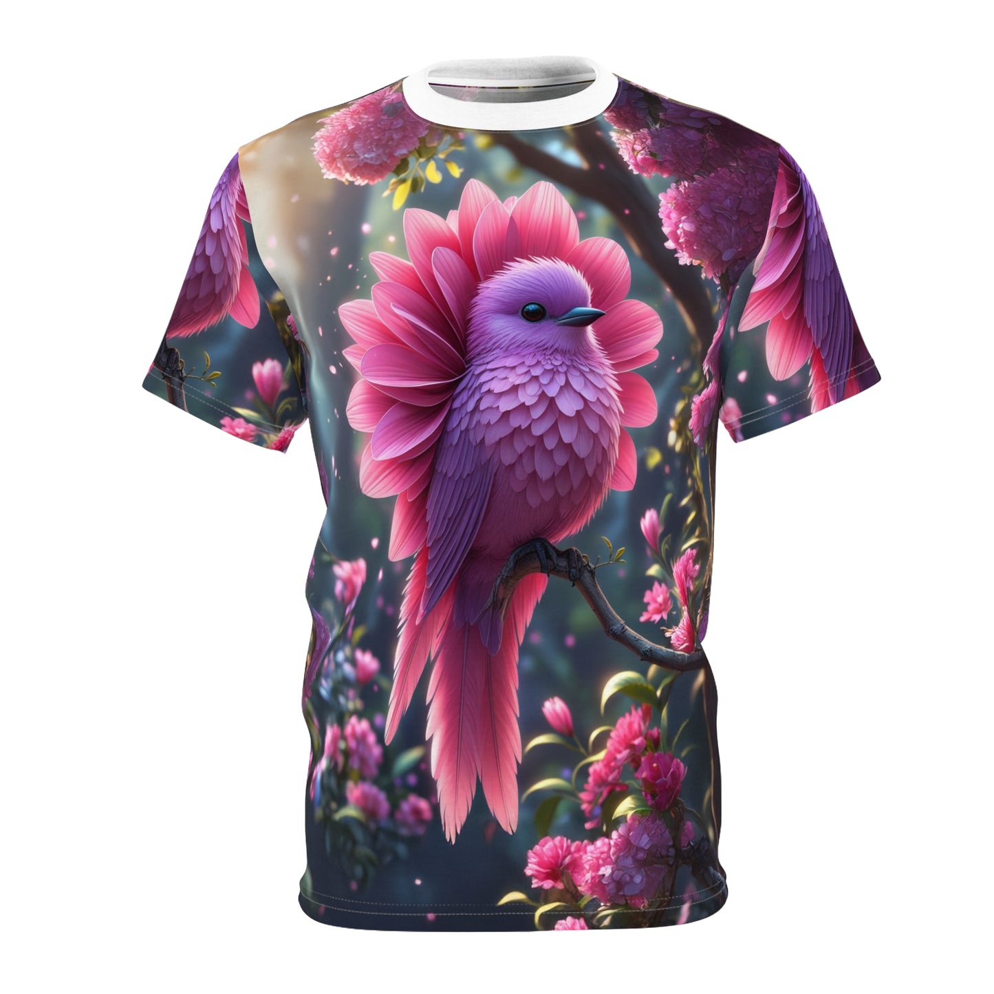 Enchanted Blossom Bird – Fantasy T-Shirt