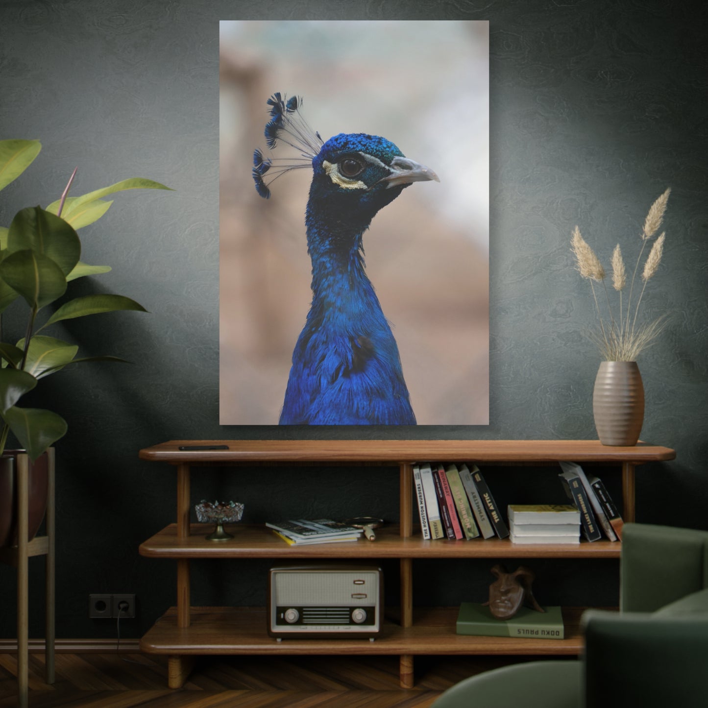 Elegant Peacock Canvas Wall Art – Vibrant Feather Detail for Luxurious Décor
