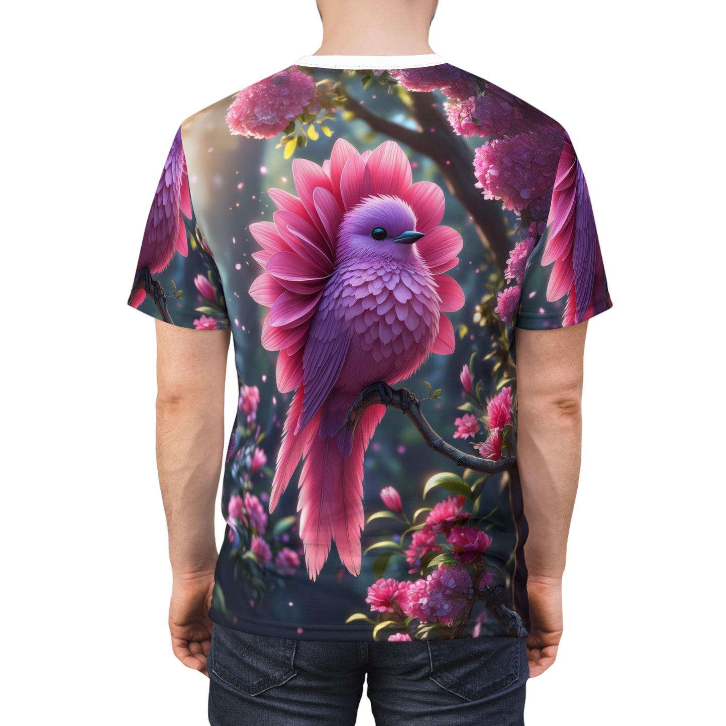 Enchanted Blossom Bird – Fantasy T-Shirt