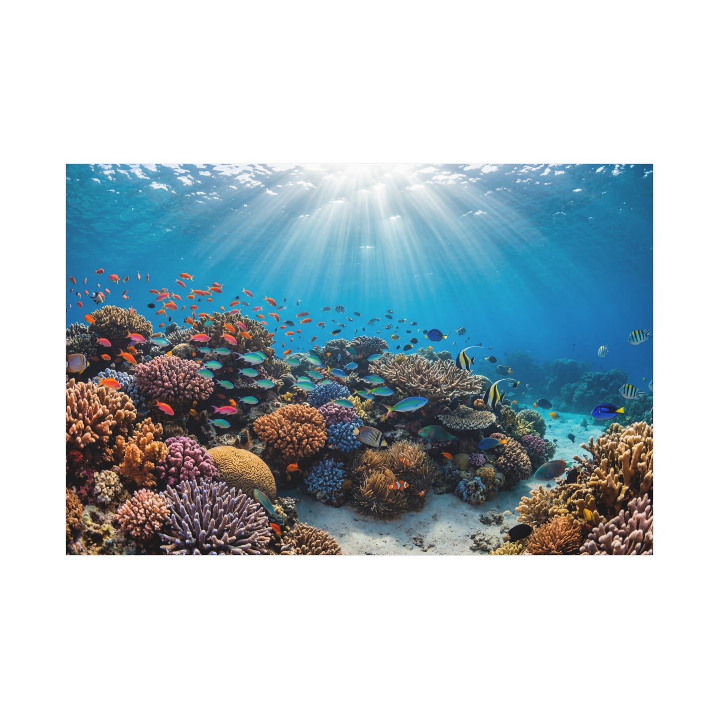 Tropical Coral Reef Paradise – Vibrant Underwater Ocean Canvas Wall Art