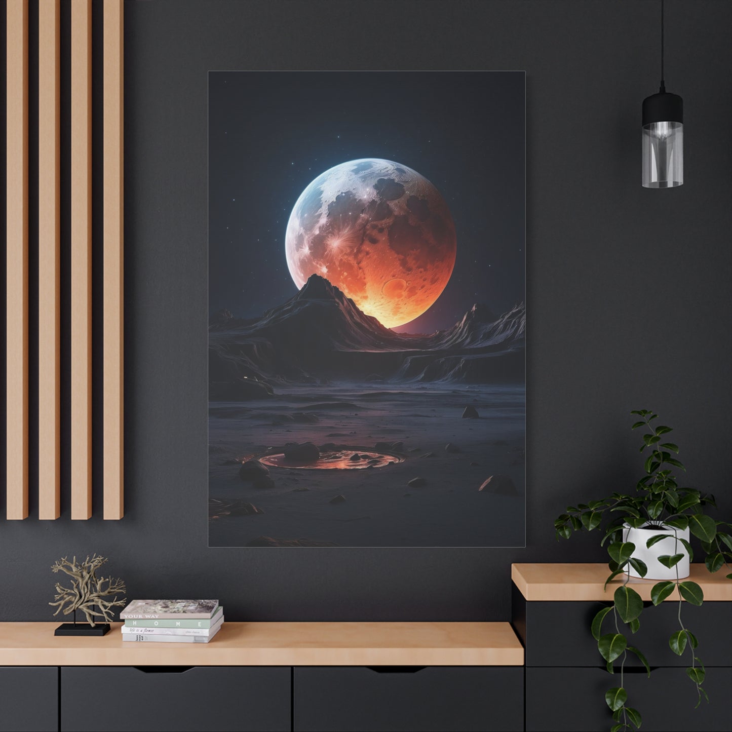 Blood Moon Over the Ocean