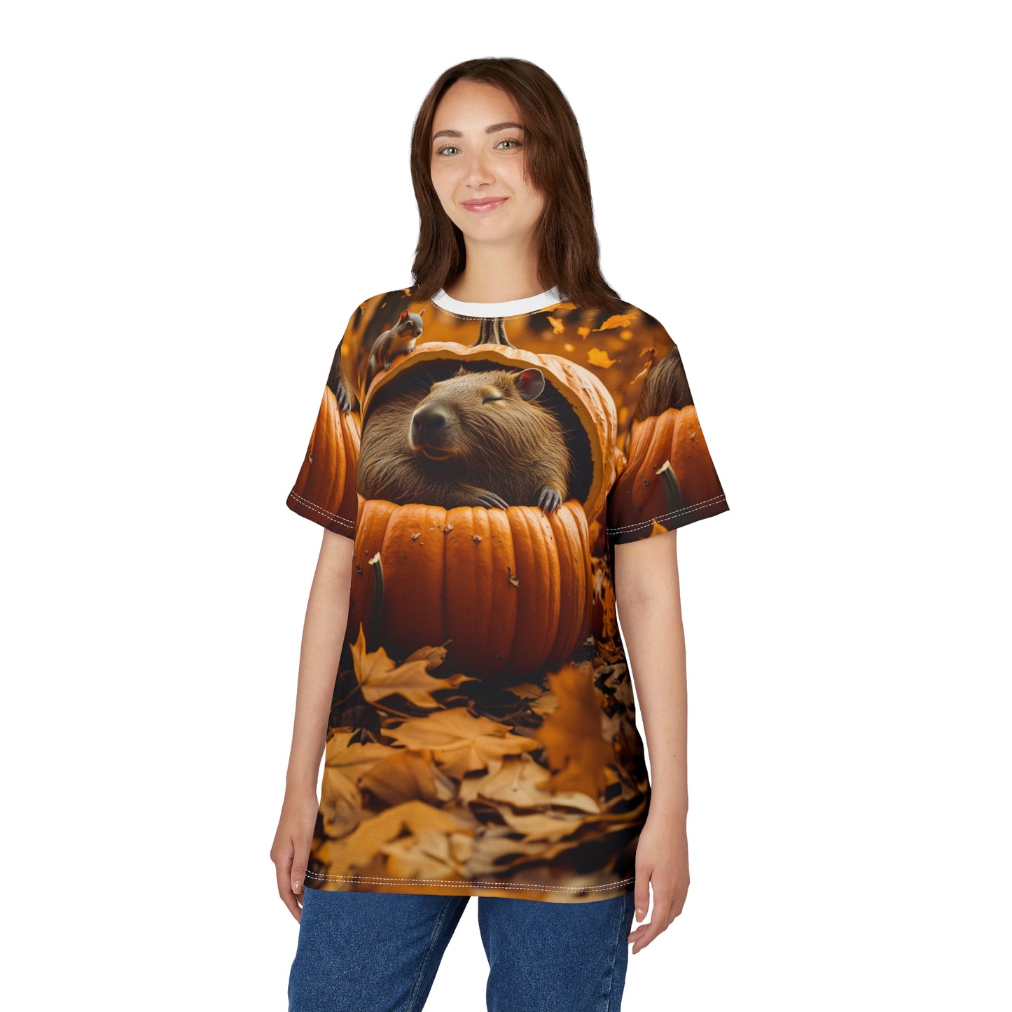 Pumpkin Patch Capybara β Fall Vibes T-Shirt ππ¦«