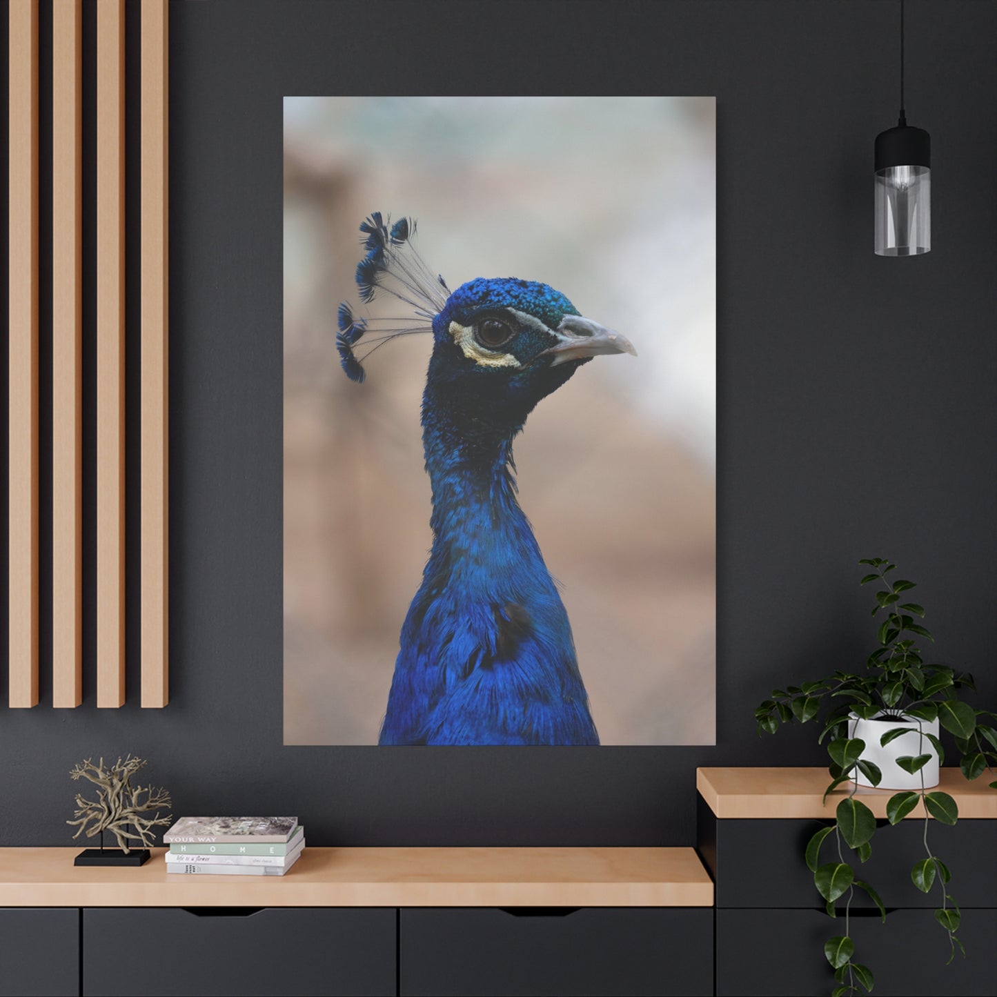 Elegant Peacock Canvas Wall Art – Vibrant Feather Detail for Luxurious Décor