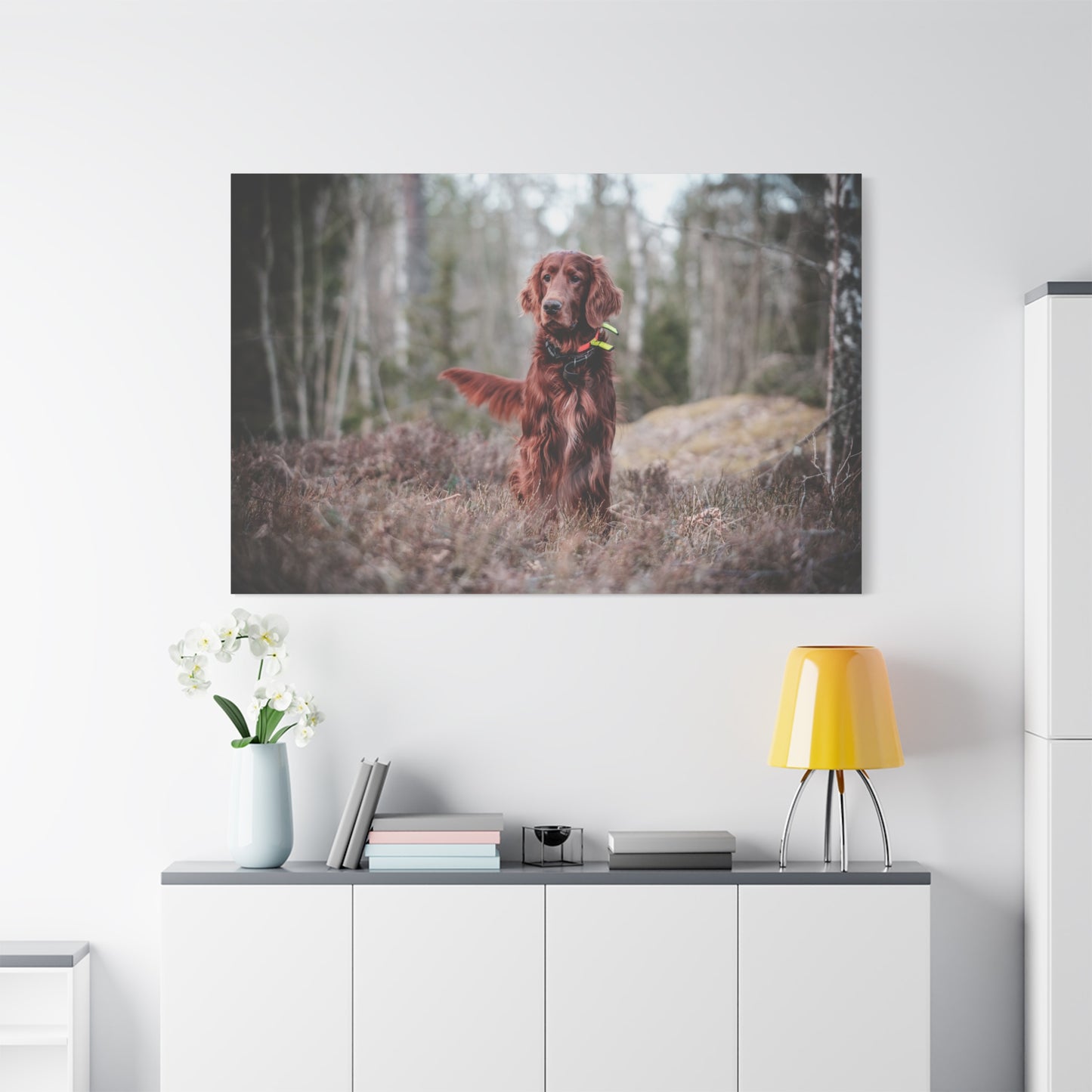 Adorable Mischievous Irish Setter Dog Canvas Wall Art - Perfect for Dog Lovers