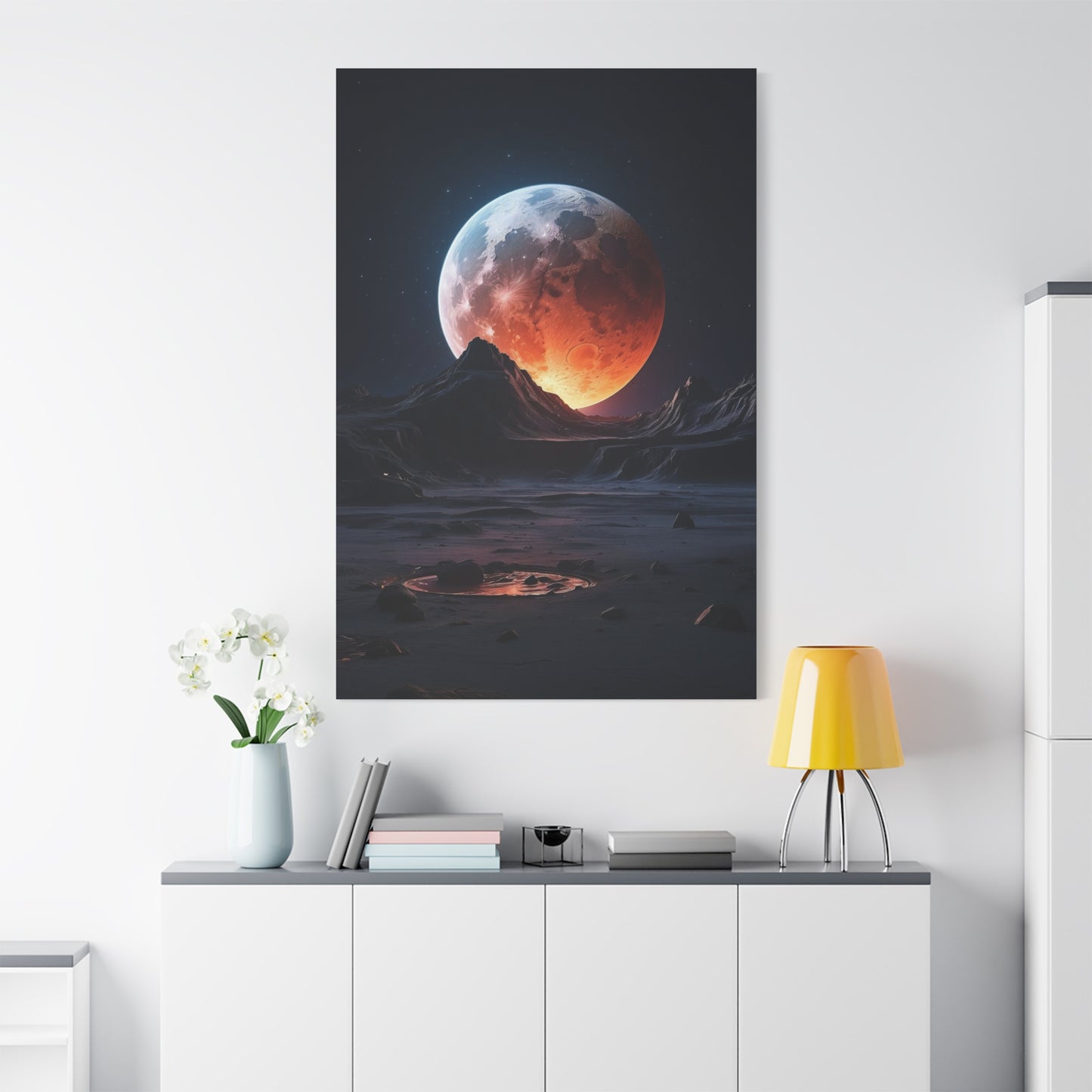 Blood Moon Over the Ocean
