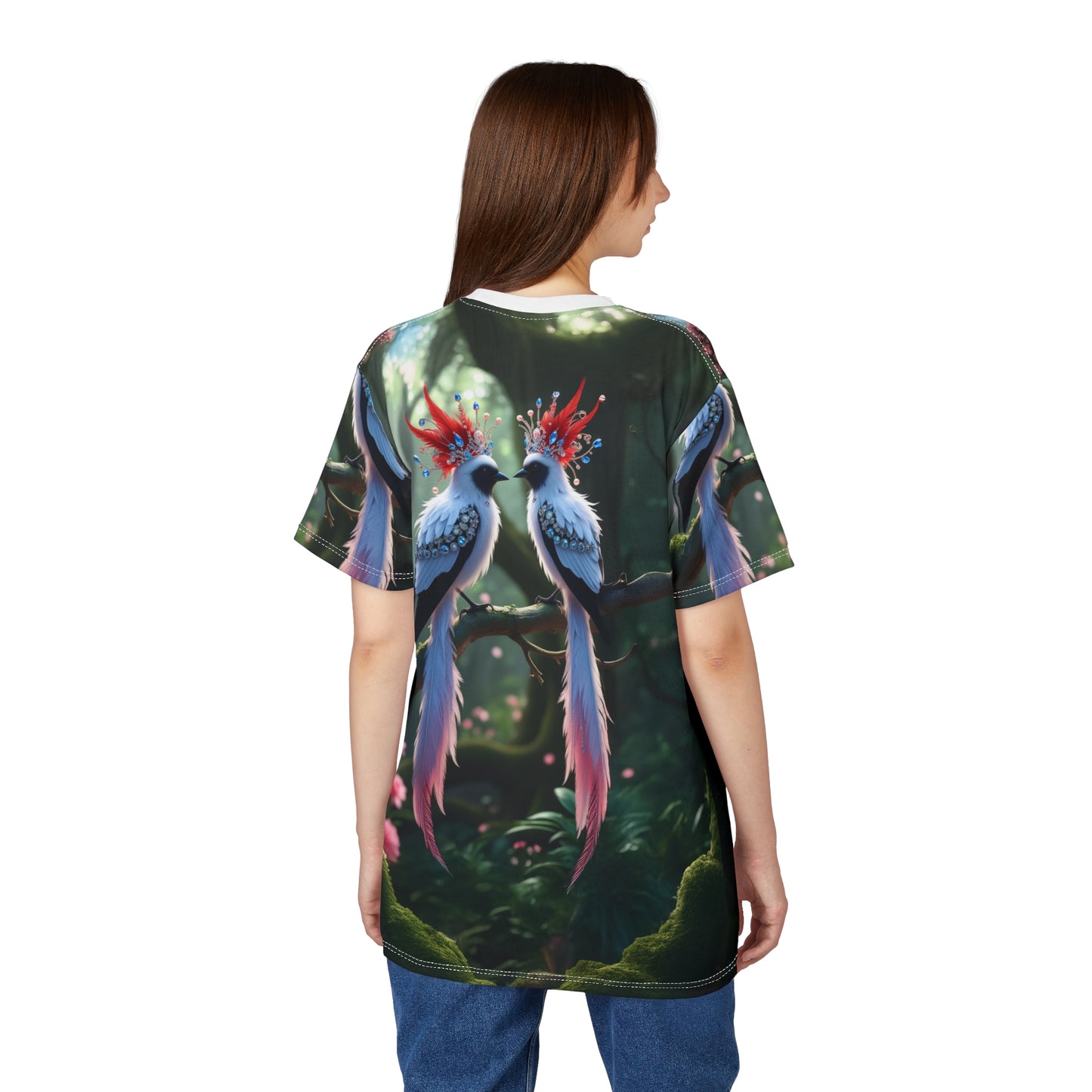 Enchanted Royal Birds – Jewel Crowned Fantasy T-Shirt