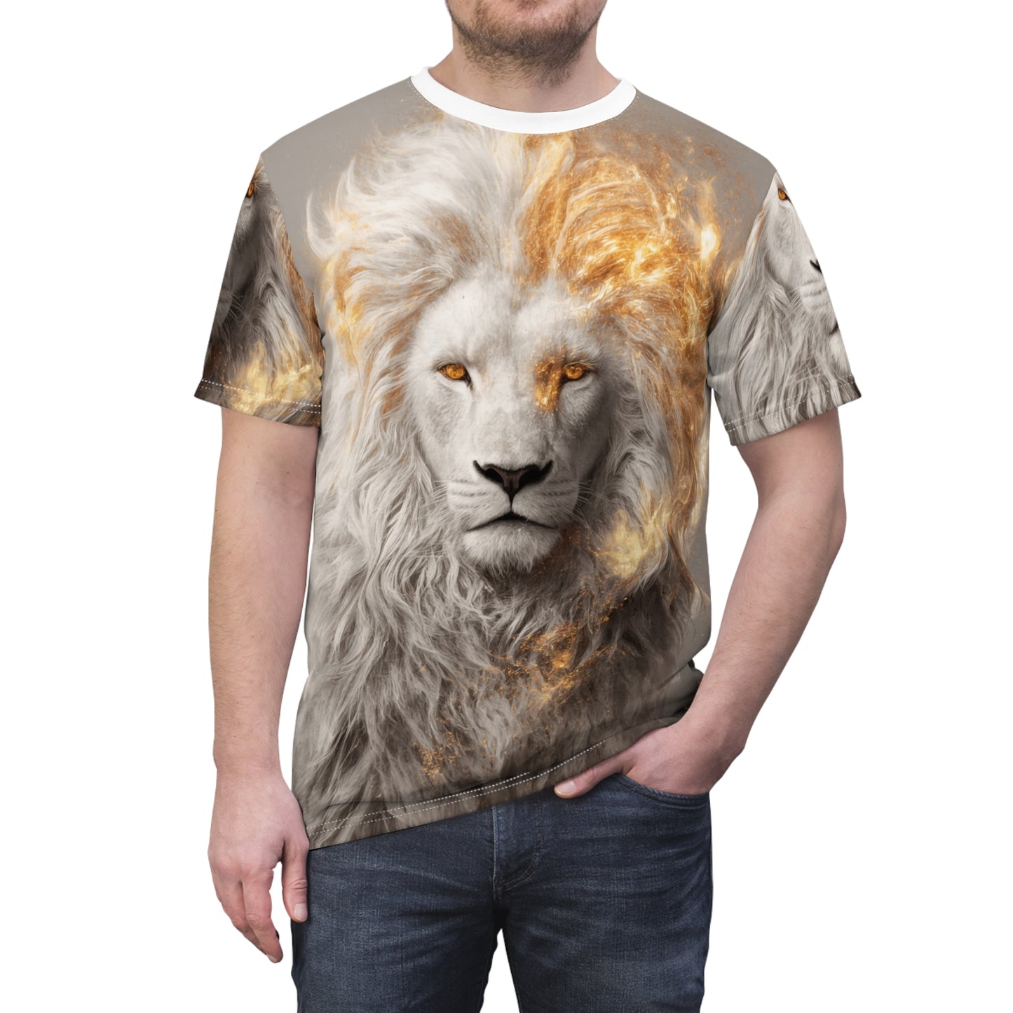 ⚜️ Golden Spirit Lion – Divine Majesty T-Shirt
