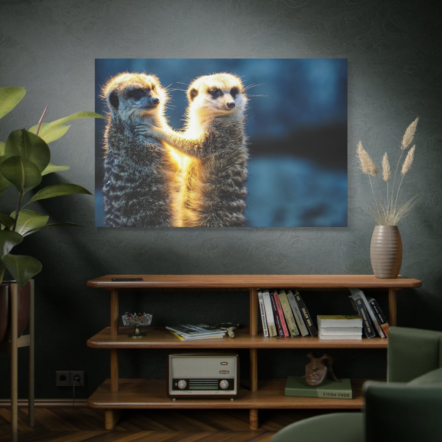 Curious Meerkat Canvas Wall Art – Adorable Wildlife Decor