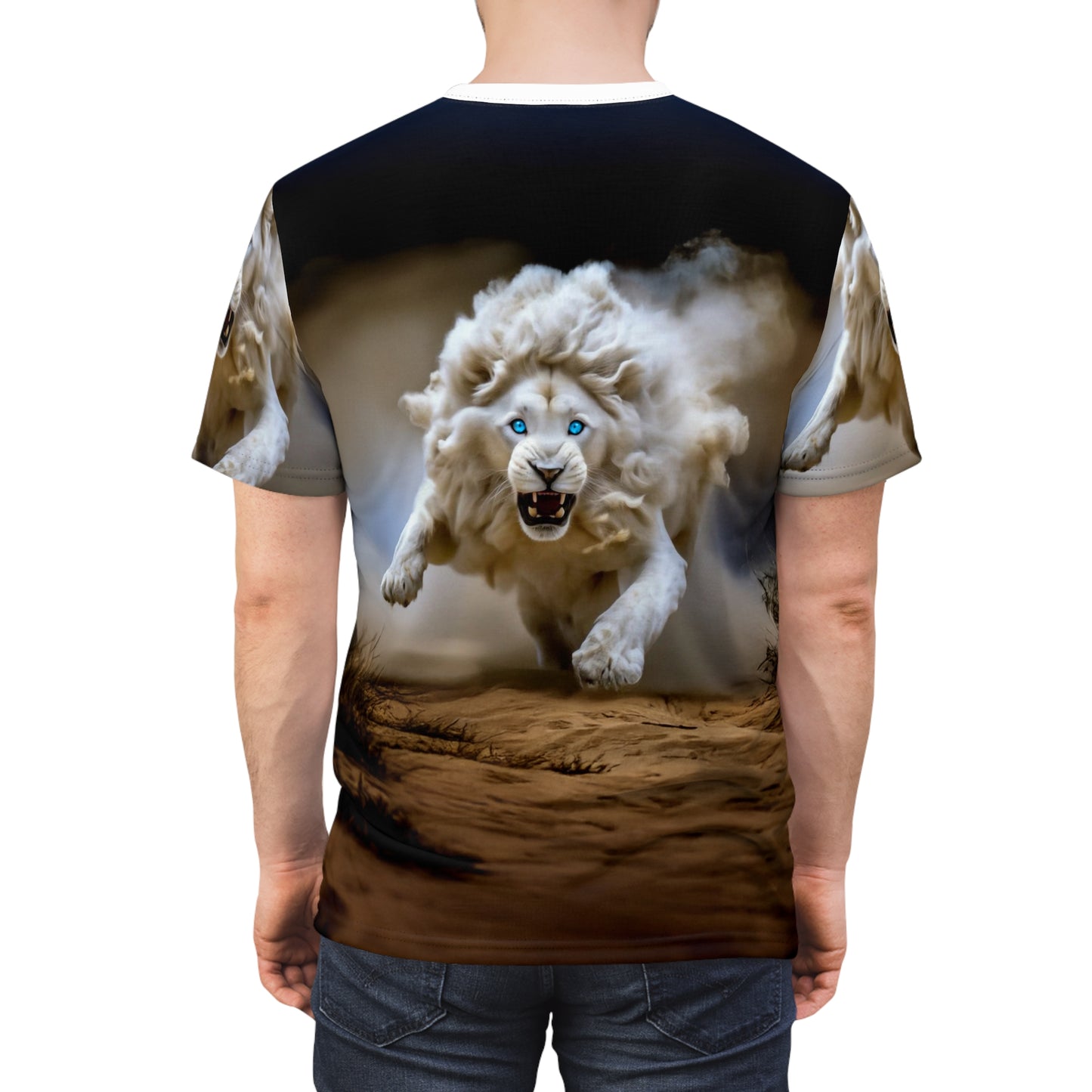 Fierce White Lion Power All-Over Print T-Shirt
