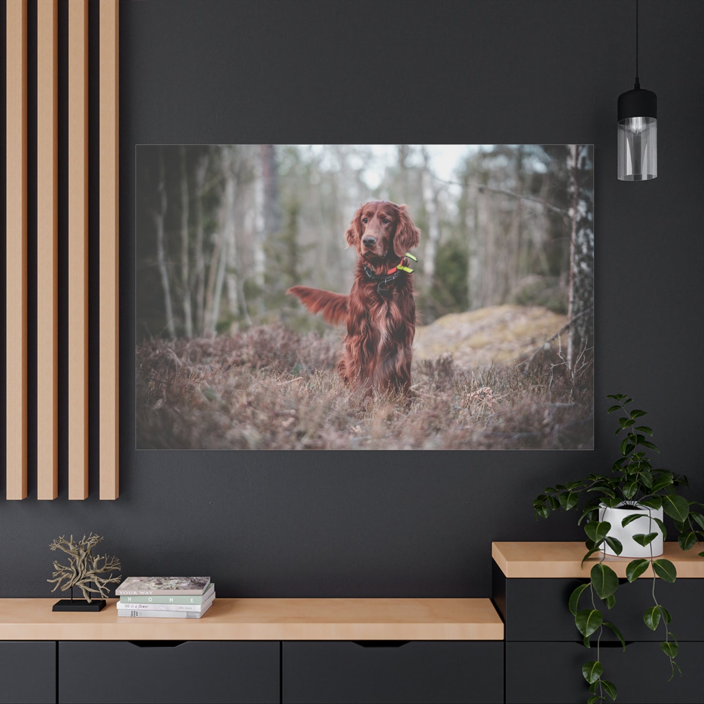 Adorable Mischievous Irish Setter Dog Canvas Wall Art - Perfect for Dog Lovers