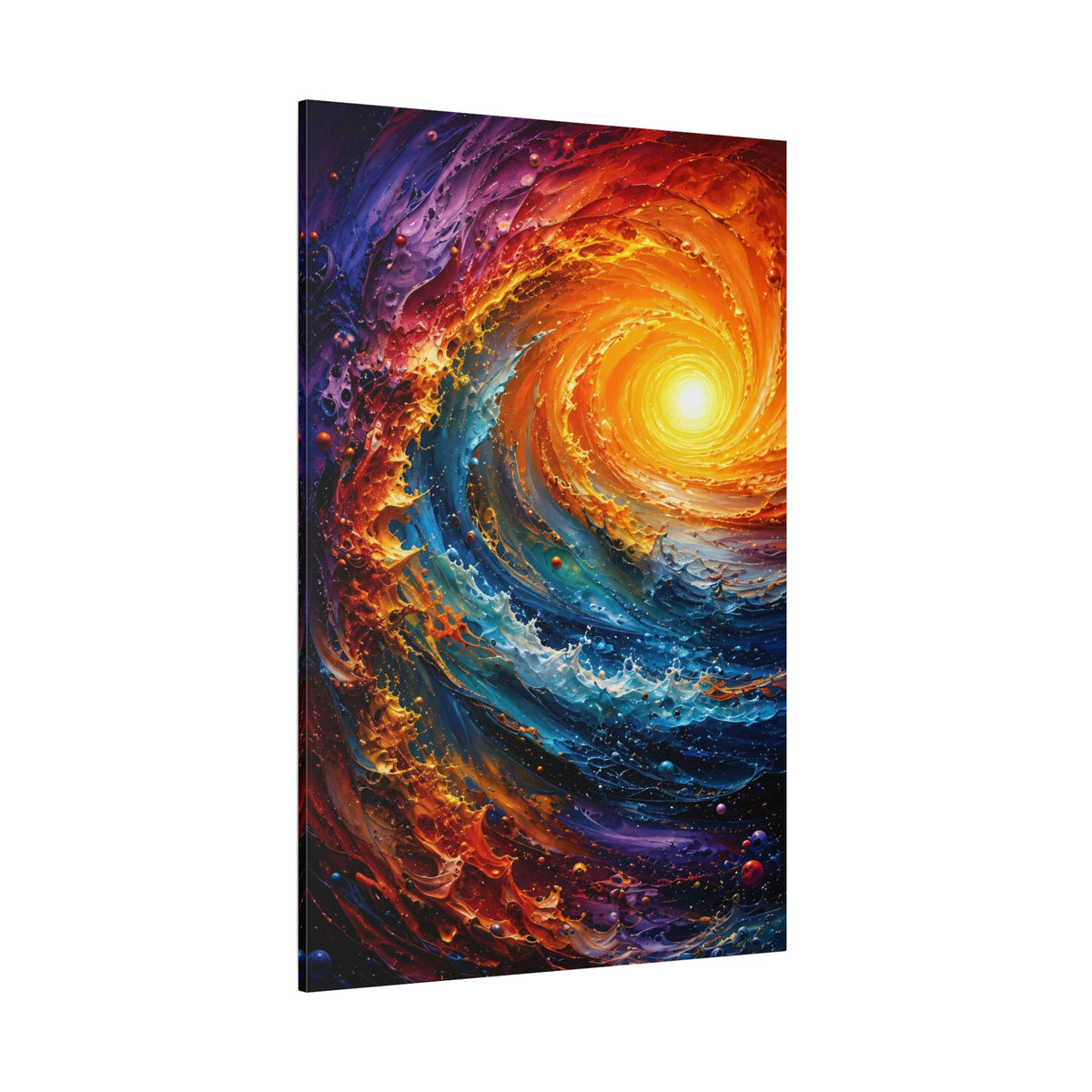 Cosmic Spiral – Abstract Galaxy and Ocean Canvas Wall Art - ART OF ROYALS