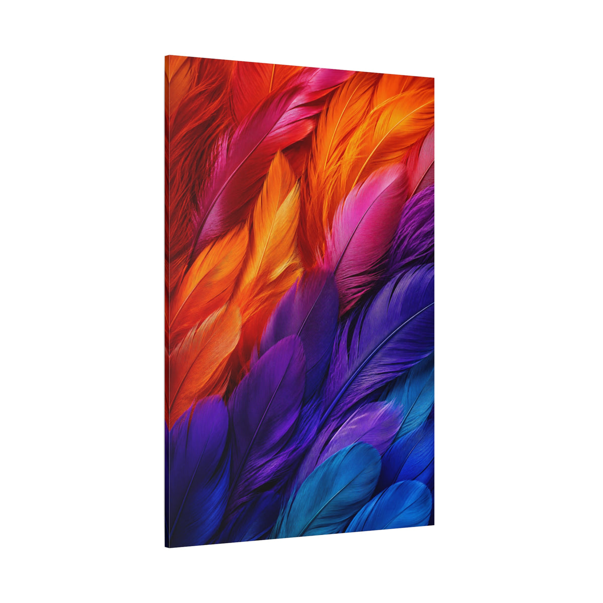 Rainbow Feathers – Colorful Macro Feather Canvas Wall Art - ART OF ROYALS
