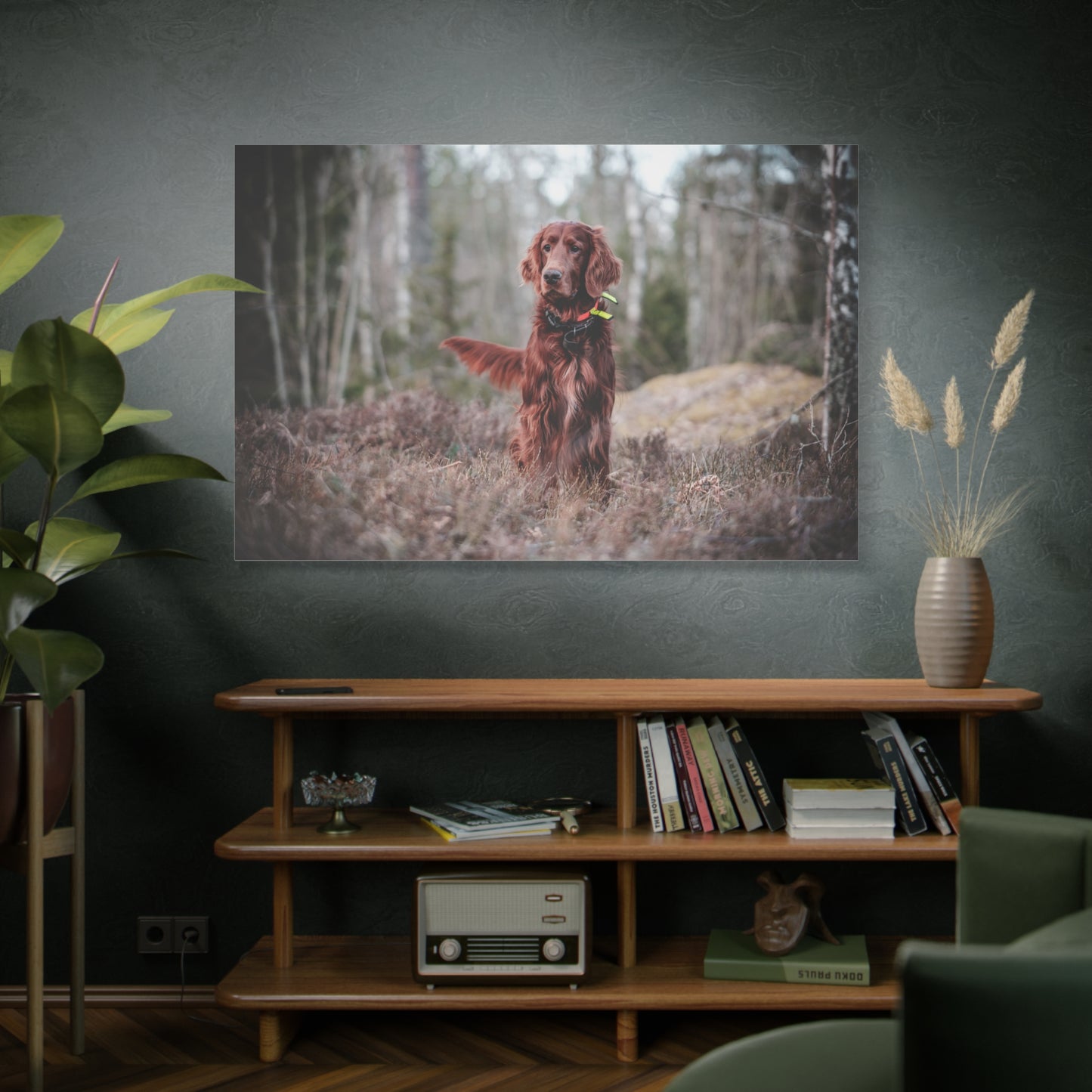 Adorable Mischievous Irish Setter Dog Canvas Wall Art - Perfect for Dog Lovers