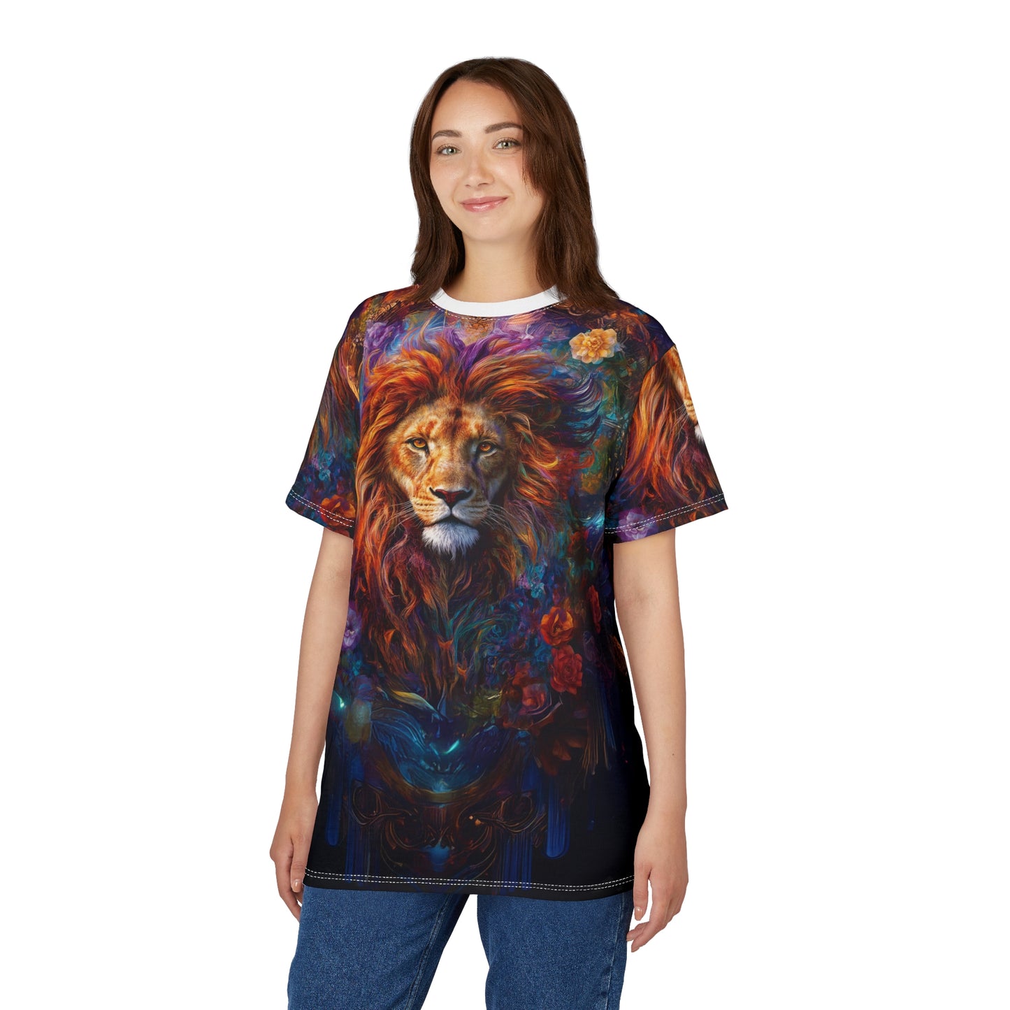 đș Floral Majesty Lion â Artistic Royal T-Shirt