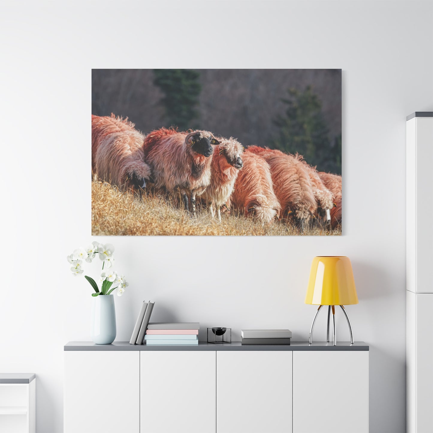 Serene Sheep Canvas Wall Art – Tranquil Mountain Pastures