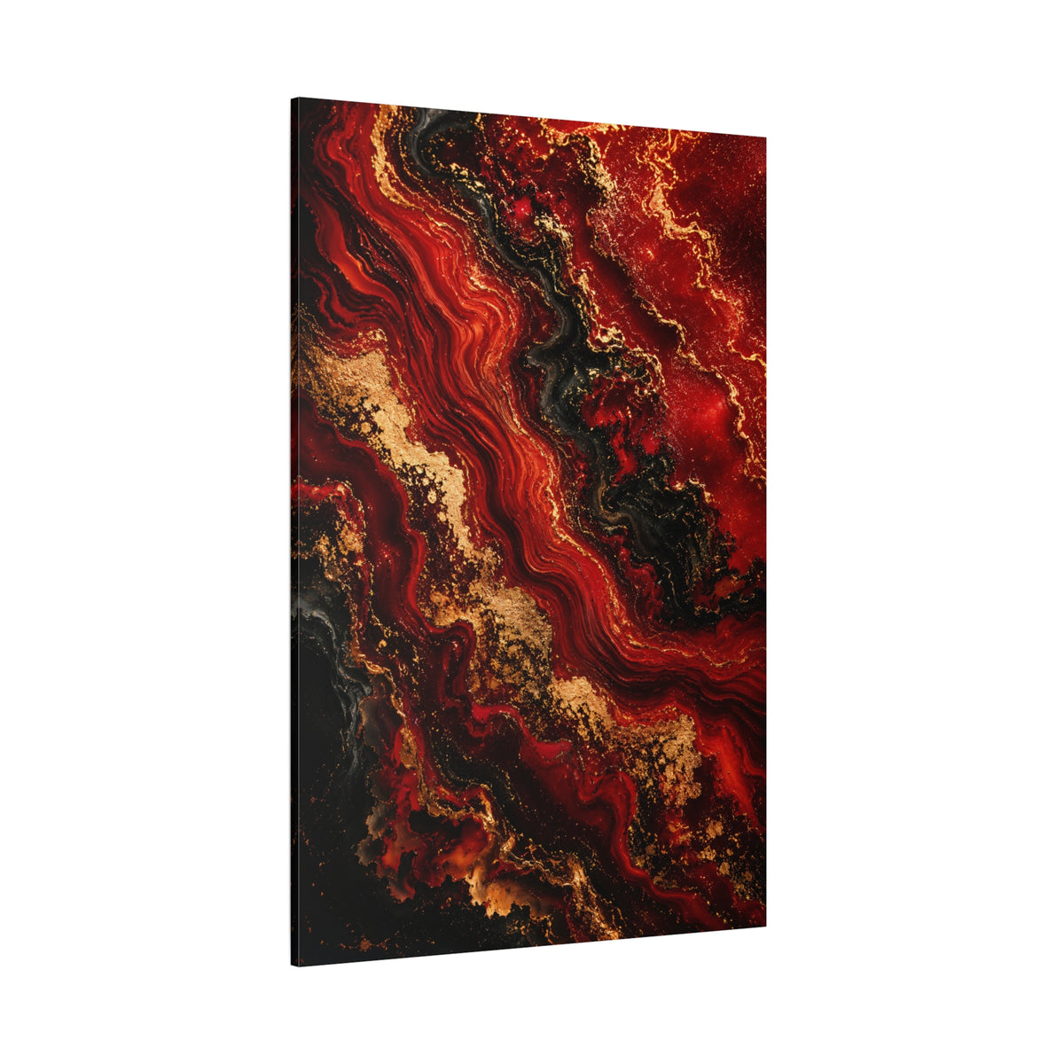 Red Marble Gold – Luxury Abstract Canvas Wall Art - ART OF ROYALS