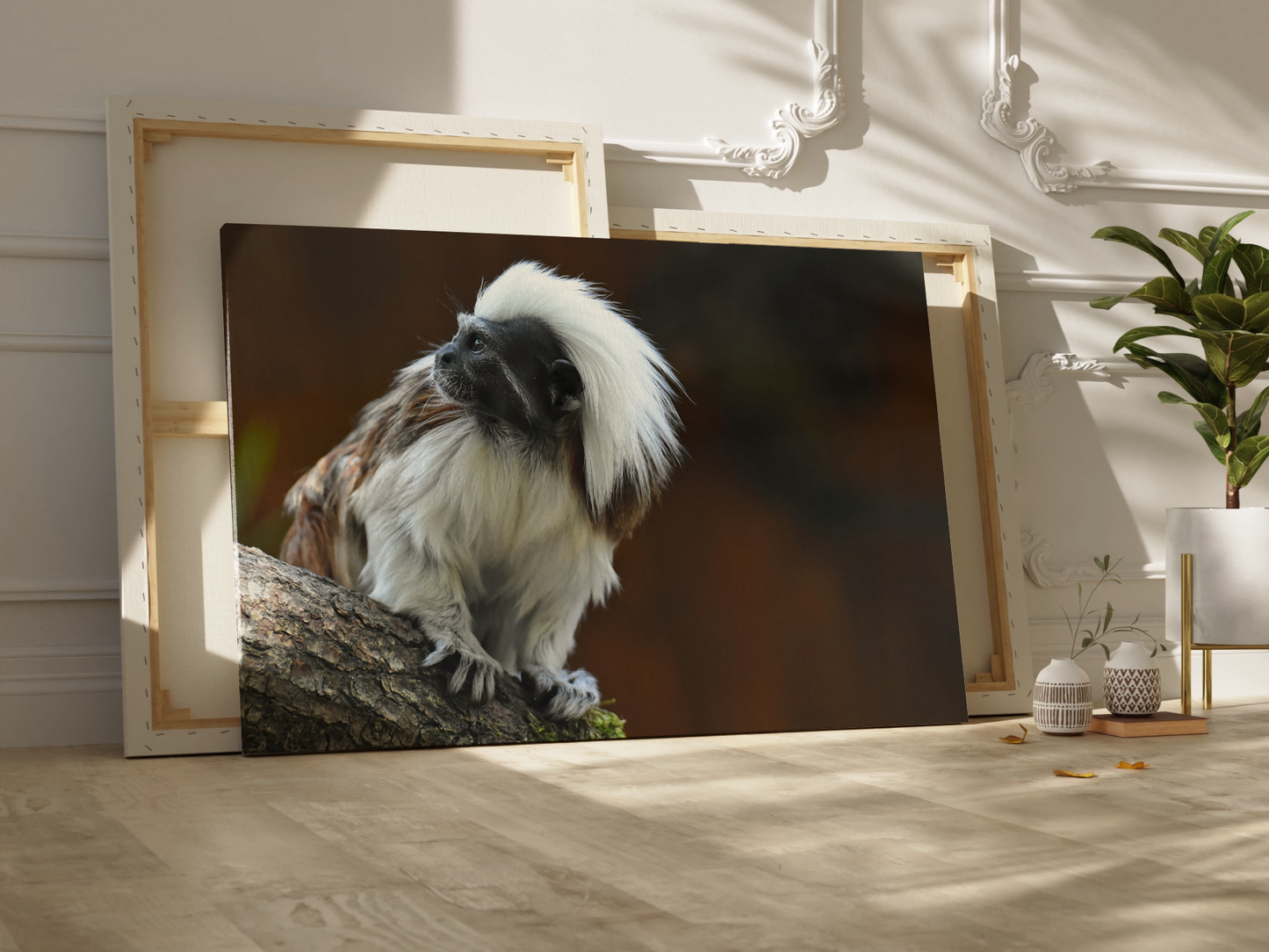 Charming Monkey Canvas Wall Art – Playful and Adorable Wildlife