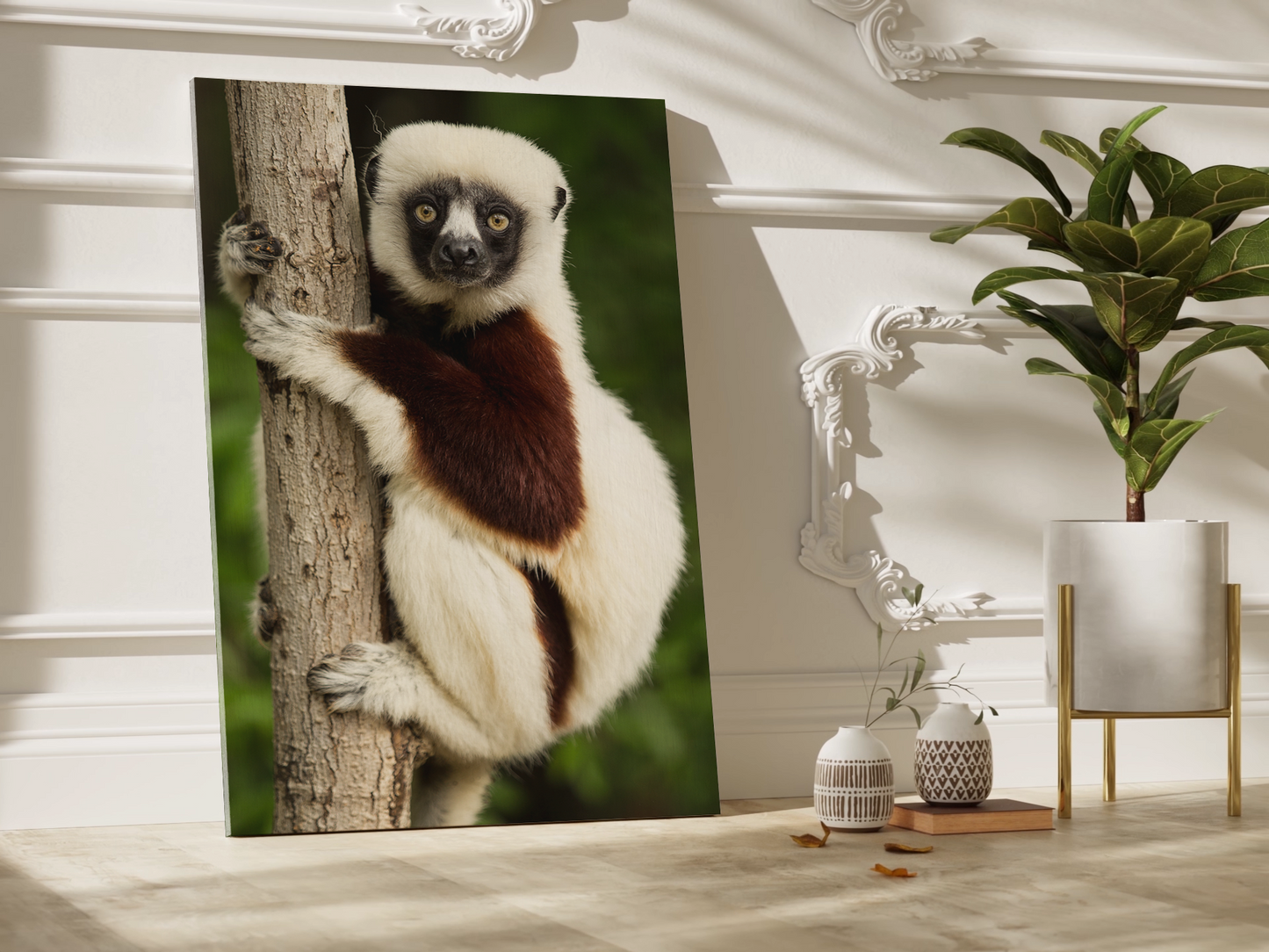 Playful Lemur Canvas Wall Art – Wildlife Charm of Madagascar