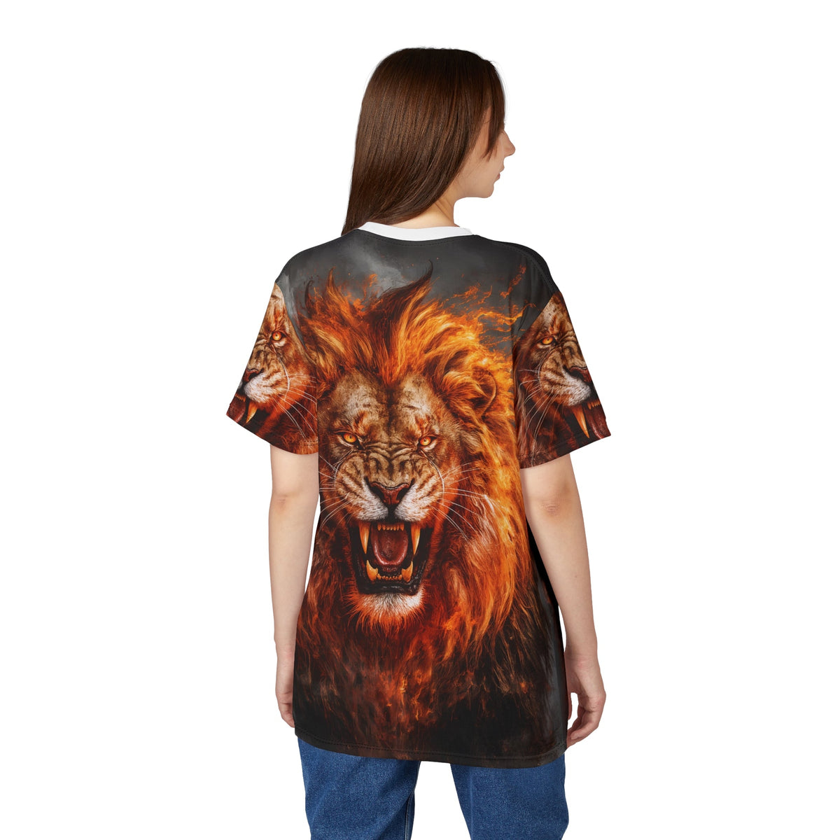 🔥 Inferno King Lion – Fire Fury T-Shirt - ART OF ROYALS
