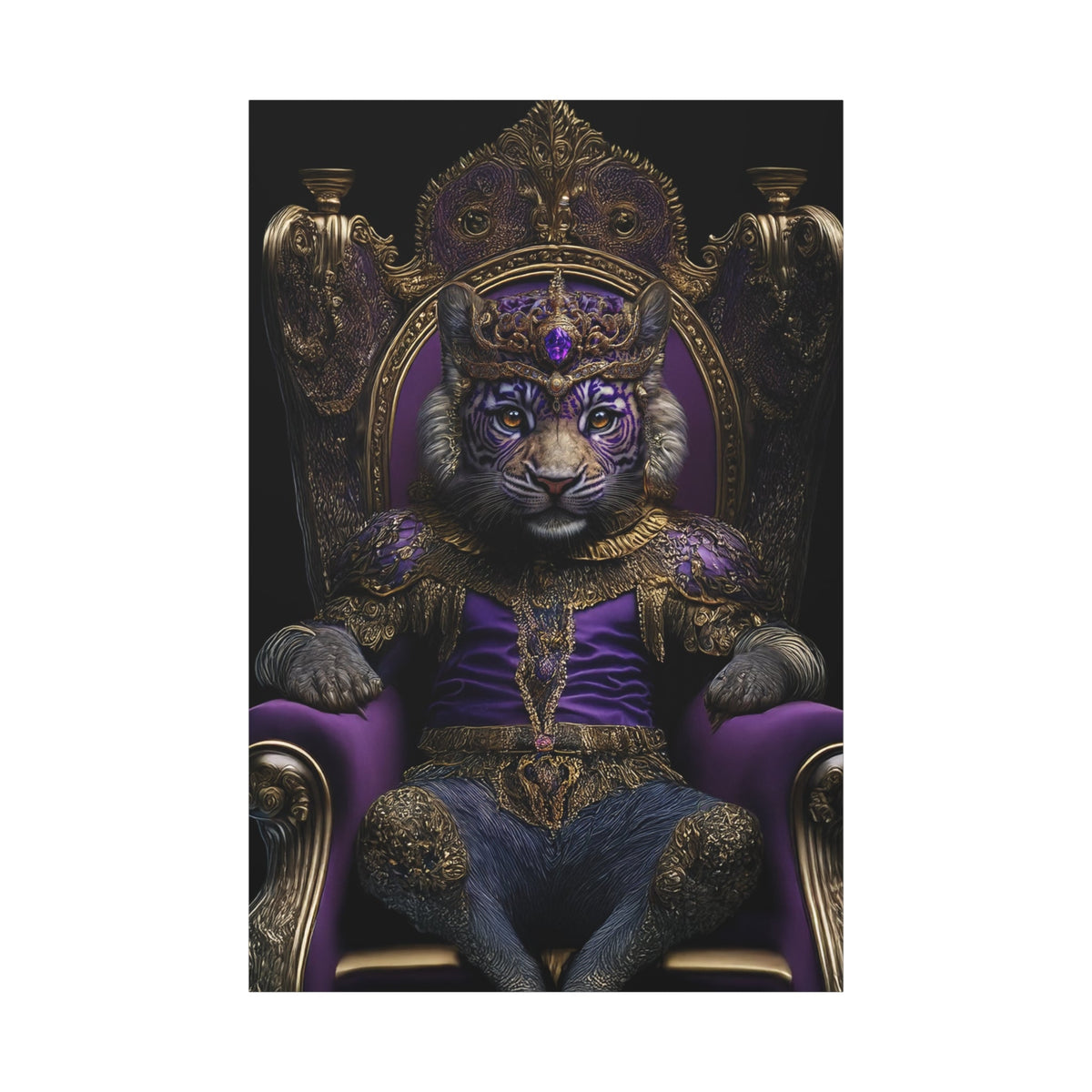 Majestic Monarch β The Regal Lion of Gold & Purple - ART OF ROYALS