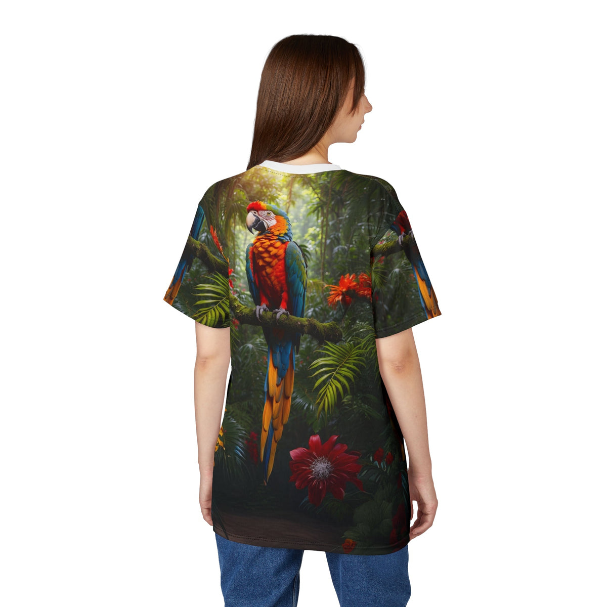 Vibrant Tropical Parrot T-Shirt - ART OF ROYALS