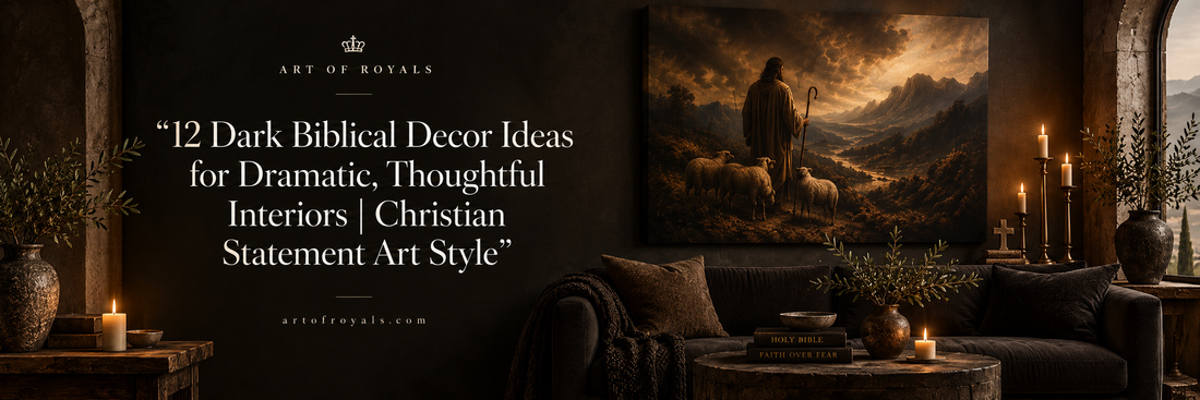 12 Dark Biblical Decor Ideas for Dramatic, Thoughtful Interiors | Christian Statement Art Style