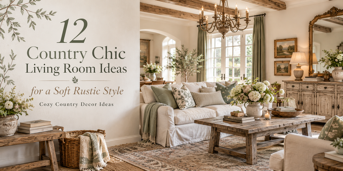 12 Country Chic Living Room Ideas for a Soft Rustic Style | Cozy Country Decor Ideas