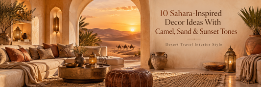 10 Sahara-Inspired Decor Ideas With Camel, Sand & Sunset Tones | Desert Travel Interior Style