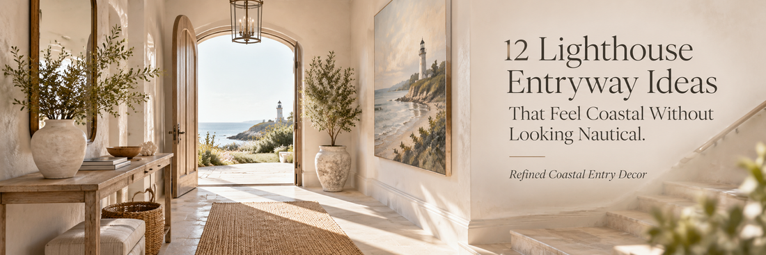 12 Lighthouse Entryway Ideas That Feel Coastal Without Looking Nautical | Refined Coastal Entry Decor