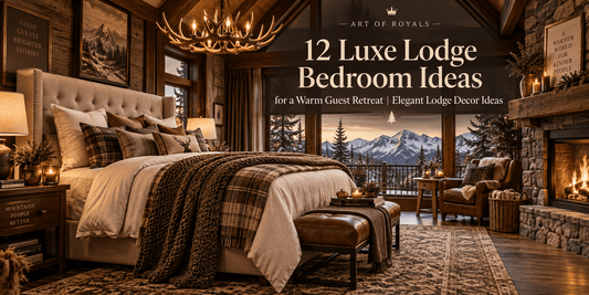 12 Luxe Lodge Bedroom Ideas for a Warm Guest Retreat | Elegant Lodge Decor Ideas - ART OF ROYALS