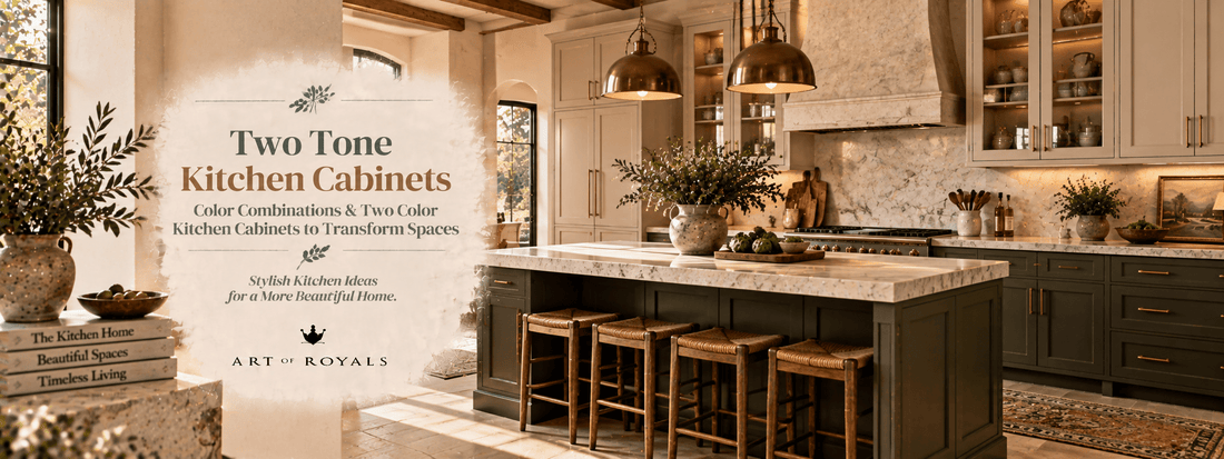 Two Tone Kitchen Cabinets Color Combinations & Two Color Kitchen Cabinets to Transform Spaces - ART OF ROYALS