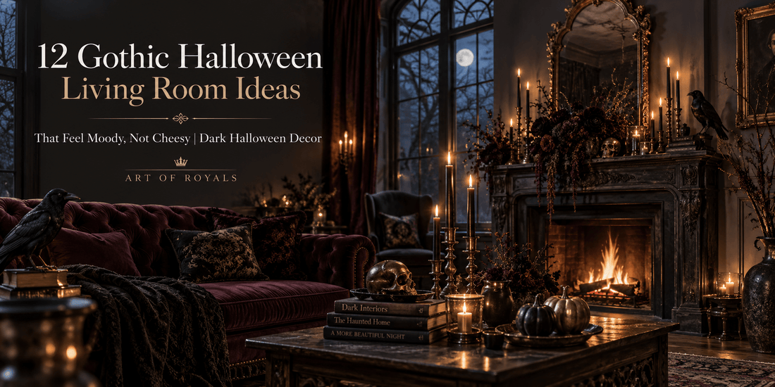 12 Gothic Halloween Living Room Ideas That Feel Moody, Not Cheesy | Dark Halloween Decor - ART OF ROYALS