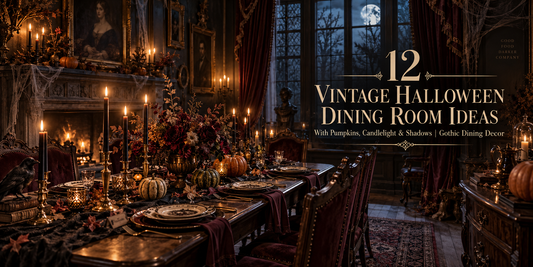 12 Vintage Halloween Dining Room Ideas With Pumpkins, Candlelight & Shadows | Gothic Dining Decor