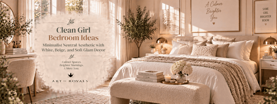 Clean Girl Bedroom Ideas – Minimalist Neutral Aesthetic with White, Beige, and Soft Glam Decor - ART OF ROYALS